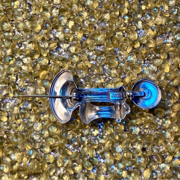 BEAU Sterling Candlestick Phone Brooch - Picture 6 of 8